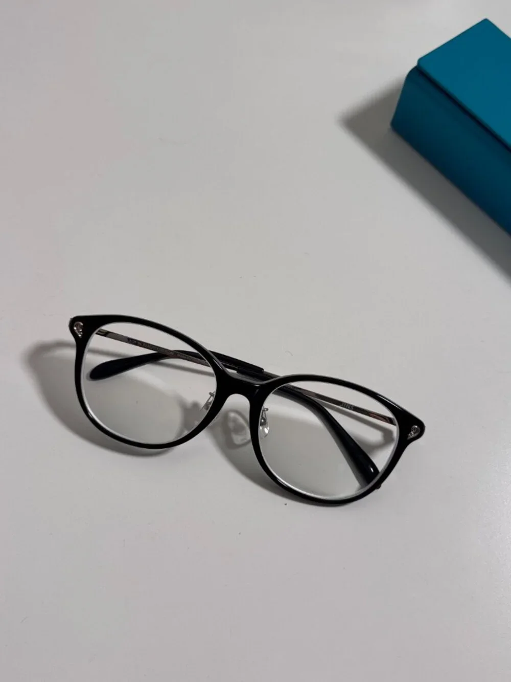New Black Oval Eyeglasses Frame Only – Demo Lenses Removed, Add Your Own Rx Lens